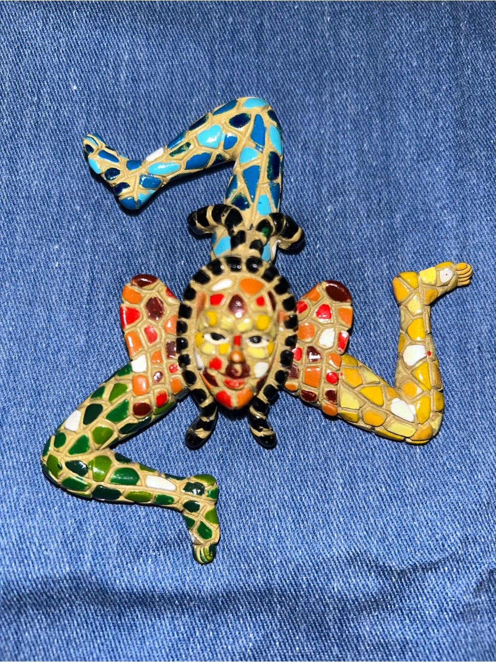 Colorful Mosaic Trinacria Symbol Multicolor